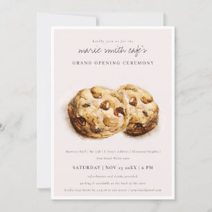 Choco Chip Cookies Café Grand Invitation d'ouvertu