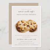 Choco Chip Cookies Café Grand Opening Invite Bedankkaart (Voorkant / Achterkant)