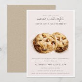 Choco Chip Cookies Café Grand Opening Invite Bedankkaart (Voorkant / Achterkant)
