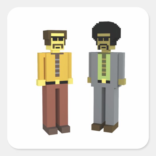 Choco en HT Bunz Vierkante Sticker (Voorkant)