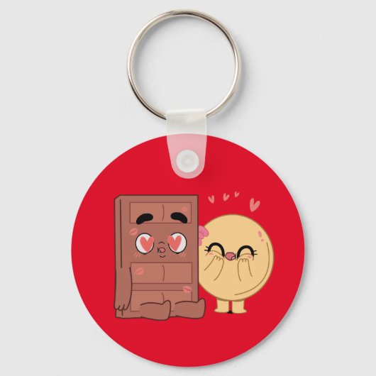 Choco en pannenkoeken koppels houden van Valentijn Sleutelhanger (Voorkant)