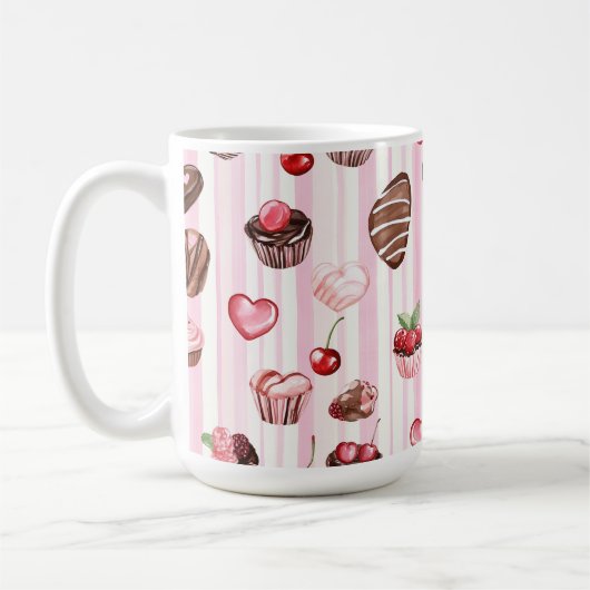 Choco Heart Large Pattern Mok (Links)