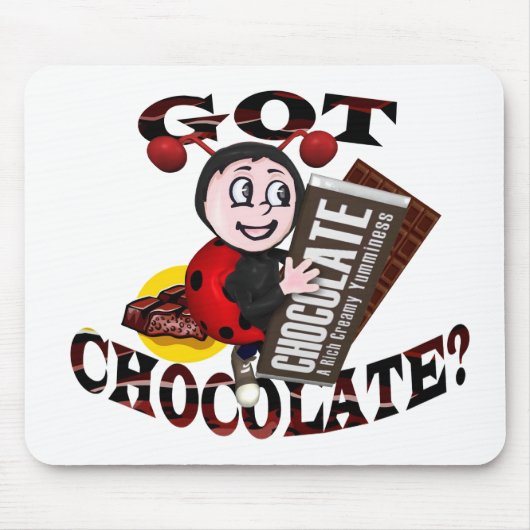 Chocofolic Ladybug - "Heb chocolade?" Design Muismat (Voorkant)