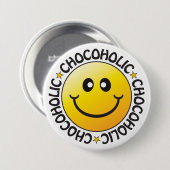 Chocoholic-badge Ronde Button 7,6 Cm (Voorkant /achterkant)