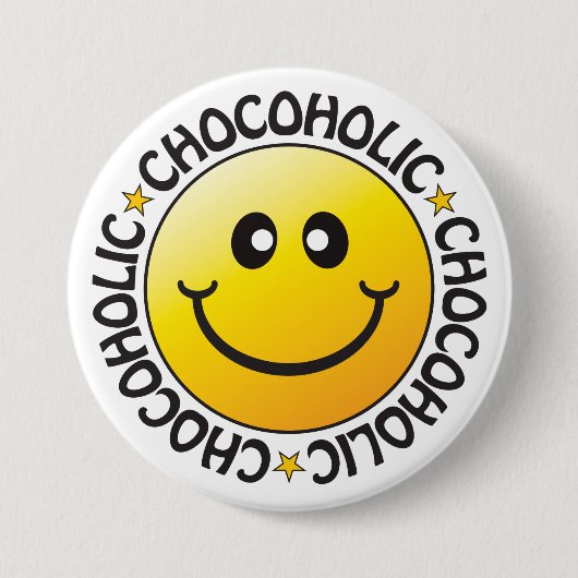 Chocoholic-badge Ronde Button 7,6 Cm (Voorkant)