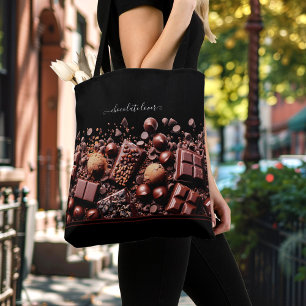 Chocoholic Chocolade Cacao Aangepaste Naam Tekst Draagtas