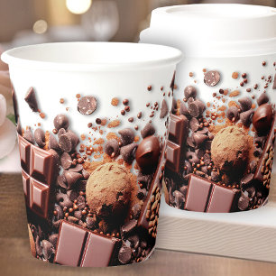 Chocoholic Hete Chocolade Cacao Wit Bruin Papieren Bekers