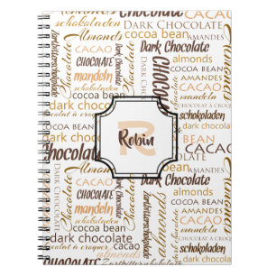 Chocoholic Meertalige Typografie Letter Monogram Notitieboek
