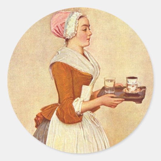 CHOCOLAAT FONDUE DINNER PARTY RONDE STICKER (Voorkant)