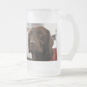 CHOCOLAAT LABRADOR-MOK MATGLAS BIERPUL
