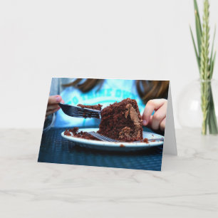 CHOCOLAATE CAKE BIRTHDAY KAART VOOR MEISJE HAAR