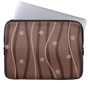 Chocolaatsterren en gestreepte patronen laptop sleeve