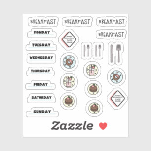 Chocolade Aardbei Breakfast Planner Stickers