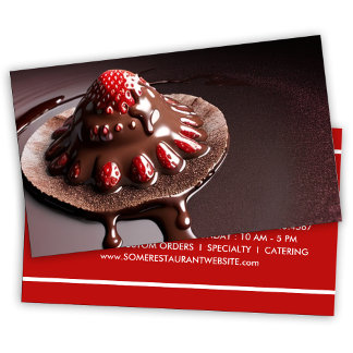 chocolade aardbei dessert klantenkaartje