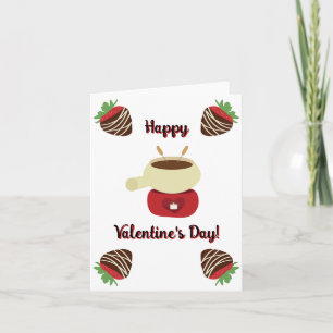 Chocolade Aardbei Fondue Valentijnsdag Kaart