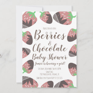 Chocolade Aardbei Fruit Bes Baby Shower Uitnodigin Kaart
