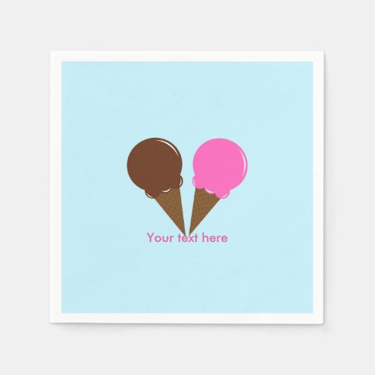 Chocolade & Aardbei Ijs Feestservetten Servet (Voorkant)