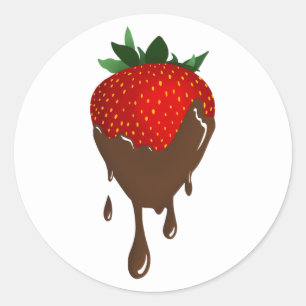 chocolade-aardbei klassieke ronde sticker