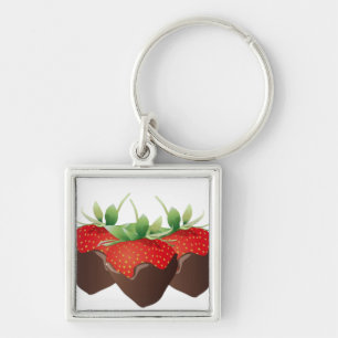 Chocolade-aardbei Sleutelhanger