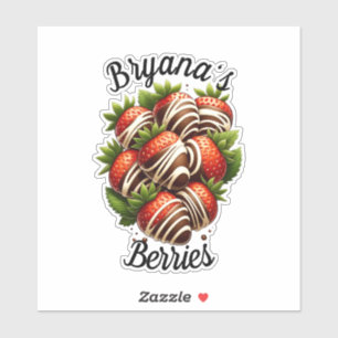 Chocolade Aardbeien Aardbei Dessert Op Maat Sticker