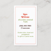 Chocolade Aardbeien Custom QR Visitekaartje (Achterkant)