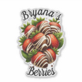 Chocolade Aardbeien Dessert Custom Sticker (Voorkant)
