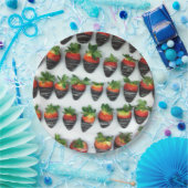 Chocolade aardbeien papieren bordje (Feest)