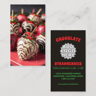 chocolade aardbeien visitekaartje