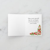 Chocolade Aardbeienkoek  Verjaardag Kaart (Binnen)