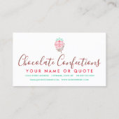 chocolade aardbeienschotel visitekaartje (Achterkant)
