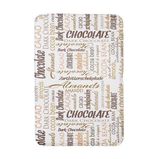 Chocolade, amandelen en Dark Chocolate Text Design Badmat (Voorkant Verticaal)