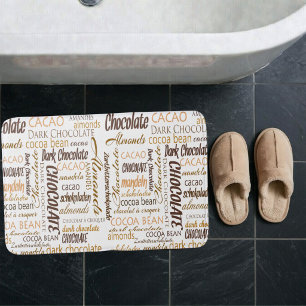 Chocolade, amandelen en Dark Chocolate Text Design Badmat