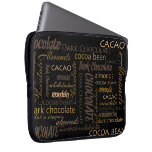 Chocolade, amandelen en Dark Chocolate Text Design Laptop Sleeve