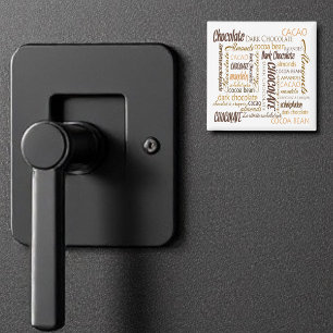 Chocolade, amandelen en Dark Chocolate Text Design Magneet