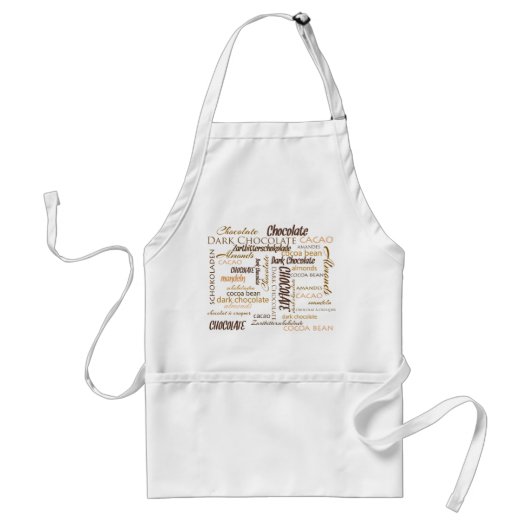 Chocolade, amandelen en Dark Chocolate Text Design Standaard Schort (Voorkant)
