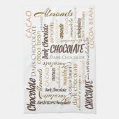 Chocolade, amandelen en Dark Chocolate Text Design Theedoek (Verticaal)