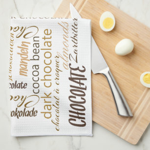 Chocolade, Amandelen en Donkere Chocolade Tekst On Theedoek