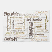 Chocolade, Amandelen en Donkere Chocolade Tekst On Theedoek (Horizontaal)