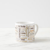 Chocolade, amandelen en donkere chocolade Word Clo Espresso Kop (Voorkant rechts)