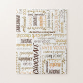 Chocolade, amandelen en donkere chocolade Word Clo Legpuzzel (Verticaal)