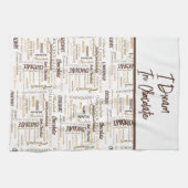 Chocolade-amandelen en donkere chocolade Word Clou Theedoek (Horizontaal)