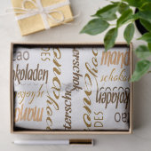 Chocolade, amandelen en donkere chocolade Word Col Tissuepapier (Geschenk)