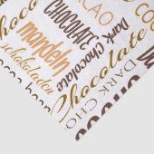 Chocolade, amandelen en donkere chocolade Word Col Tissuepapier (Detail)