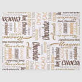 Chocolade, amandelen en donkere chocolade Word Col Tissuepapier (Voorkant)