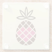 Chocolade-ananas met roze hart glazen onderzetter (Achterkant)