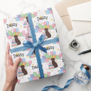 Chocolade Aussiedoodle Hond Verjaardagsfeestje Cadeaupapier