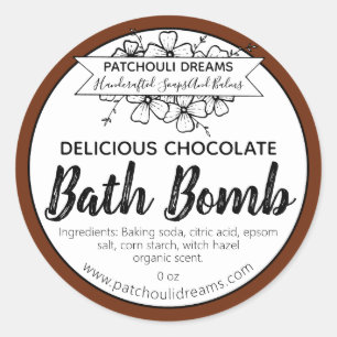  Chocolade Bad Bomb Label Handgemaakt