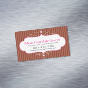 Chocolade bakkerij bruine streep contact herinneri magnetisch visitekaartje