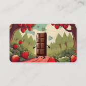chocolade bedekt met gepelde aardbeiensoorten visitekaartje (Voorkant)