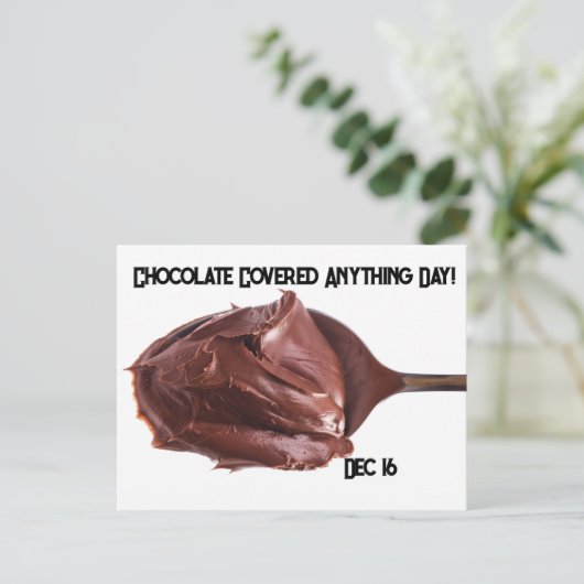 Chocolade bedekte alles dag briefkaart (Staand voorkant)